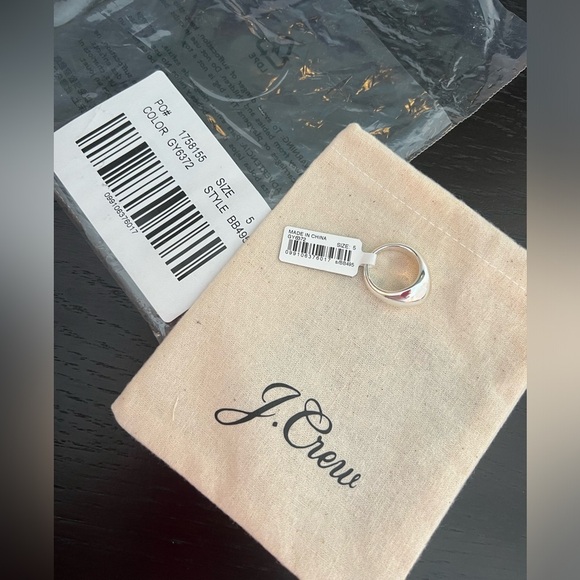 NEW J. Crew Sculptured Orb Silver Mirror Ring Size 5 - Picture 12 of 15